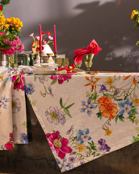 Nappe Antea en lin imprimé