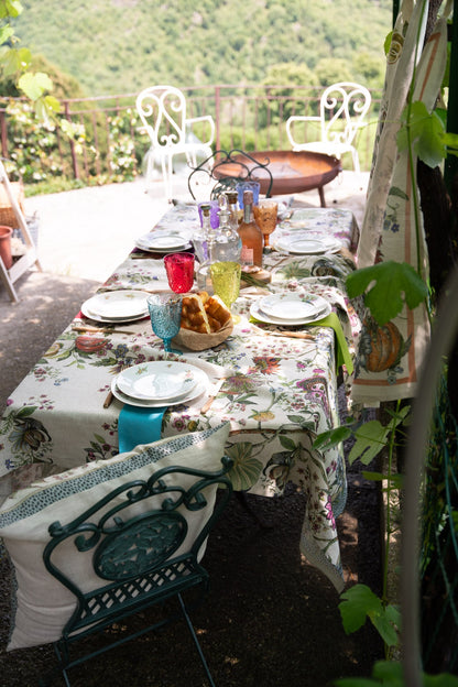 Biloba Printed Linen Tablecloth