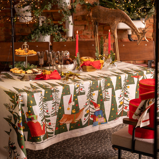 Fairy Elf Printed Linen Tablecloth