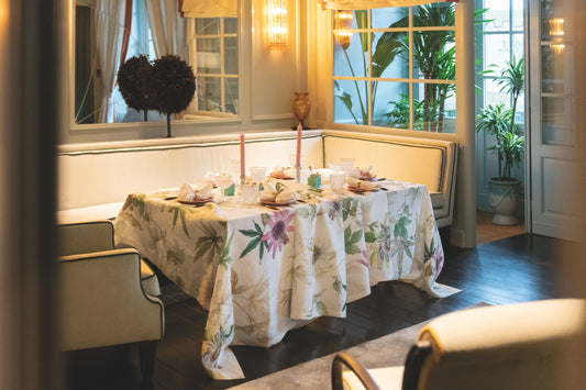 Nappe Granadilla en lin imprimé