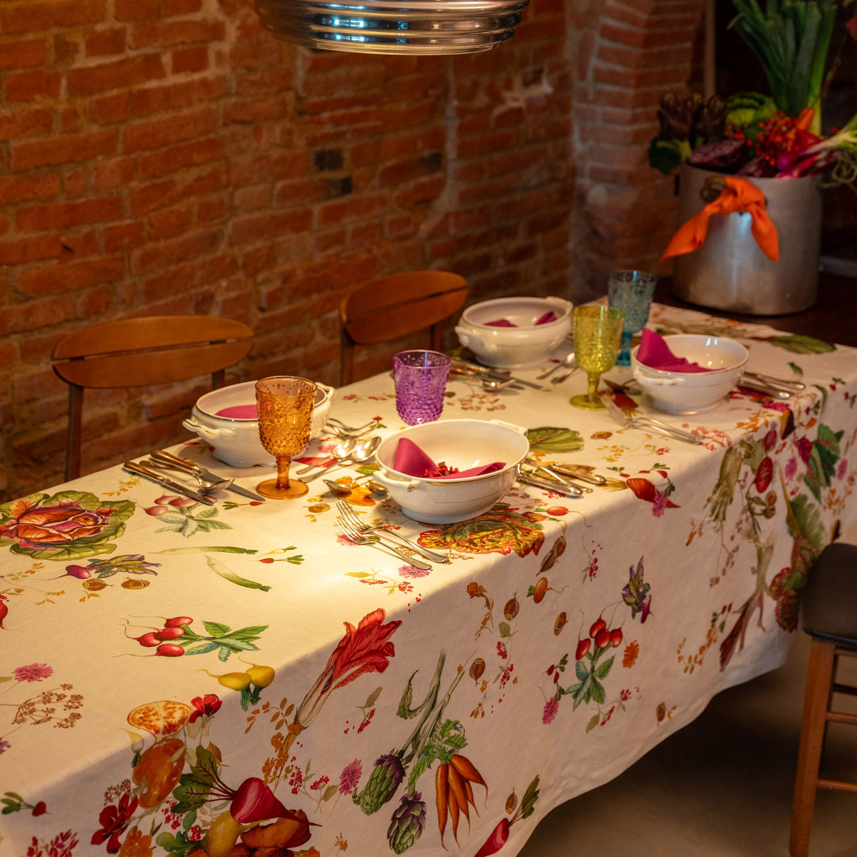 Tovaglia Hortus in lino stampato