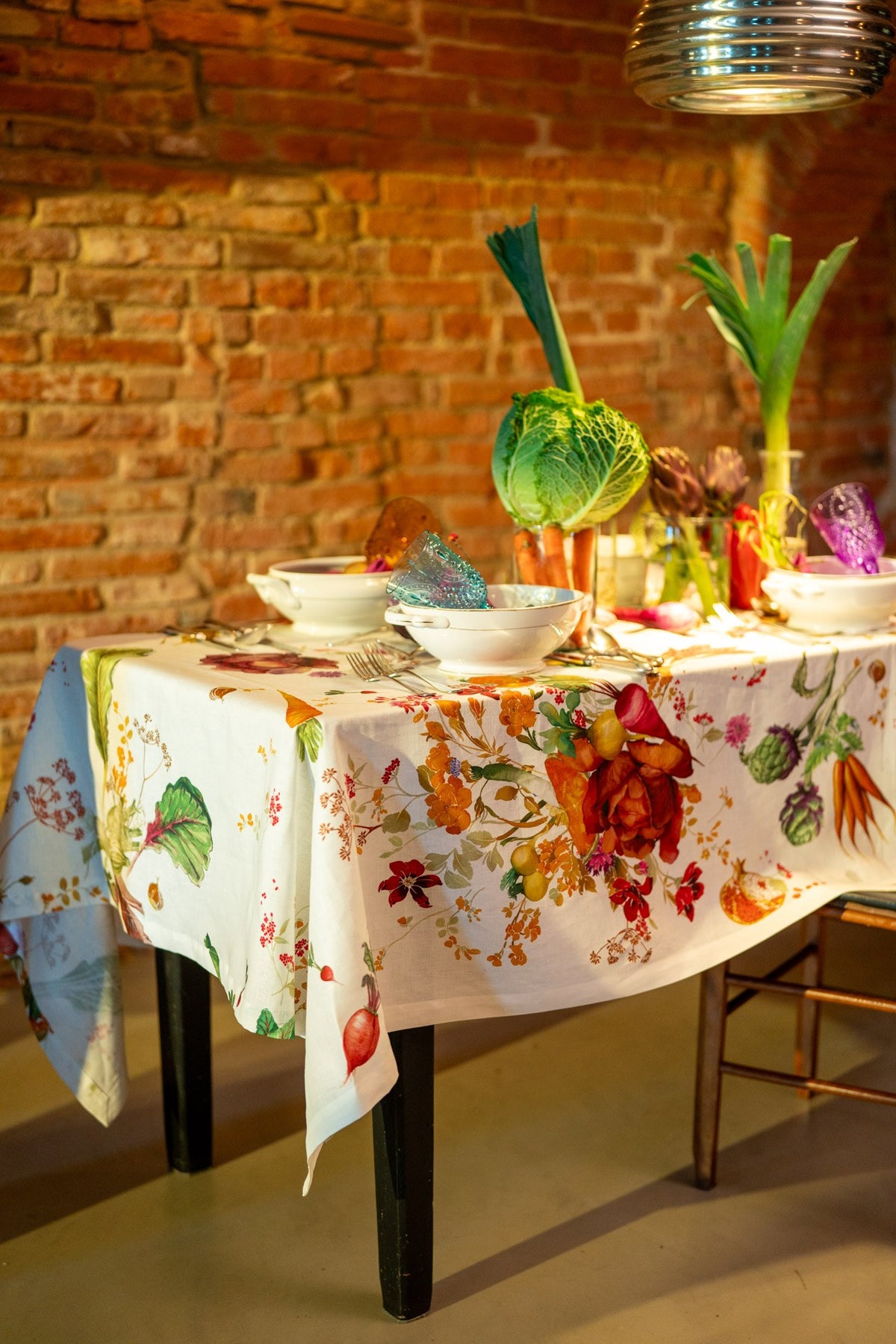 Tovaglia Hortus in lino stampato