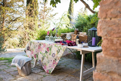 Nappe La Vie en Rose en lin imprimé