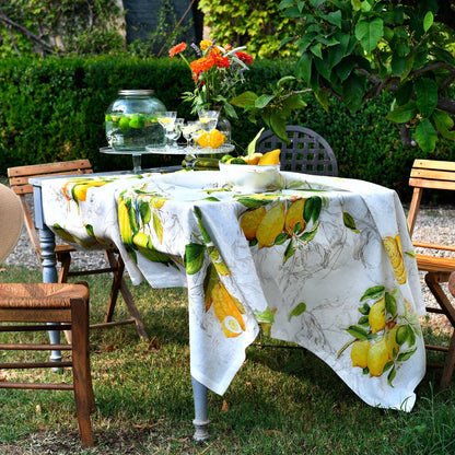 Tafelkleed Limoncello van linnen met print